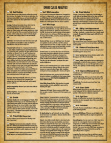 druid class abilities sheet